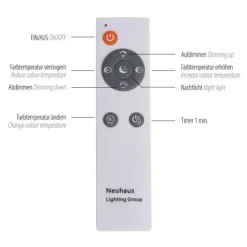 LED Deckenleuchte, rund, stahlfarben, CCT, dimmbar, Ø 48cm, Fernbedienung