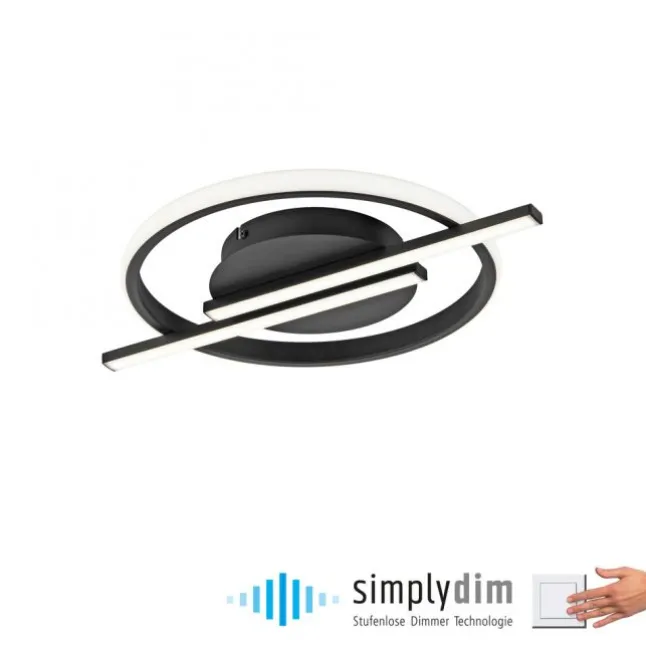 LED Deckenleuchte schwarz modernes Design SimplyDim Memoryfunktion