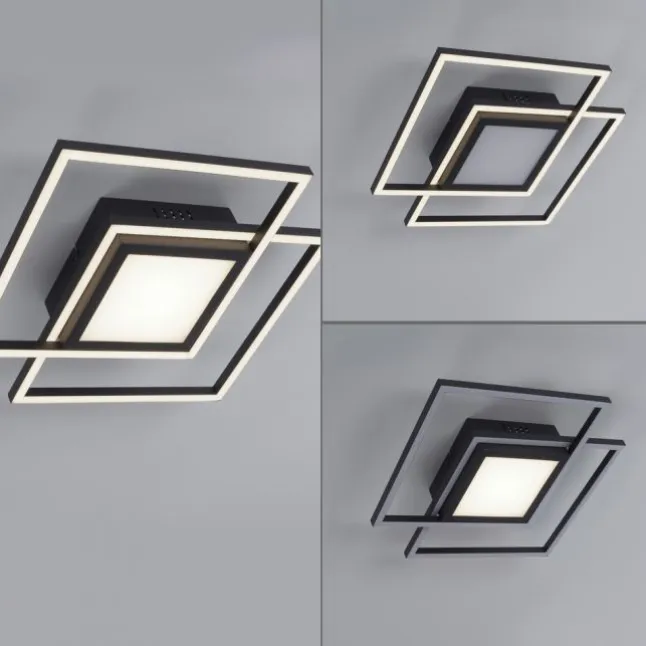 LED Deckenleuchte schwarz quadratisch modern steuerbar Innenlampe