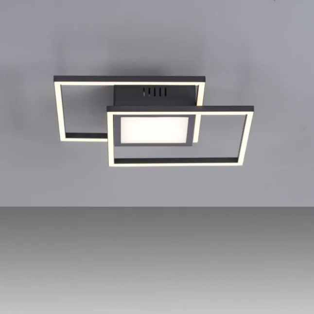 LED Deckenleuchte schwarz quadratisch modern steuerbar Innenlampe