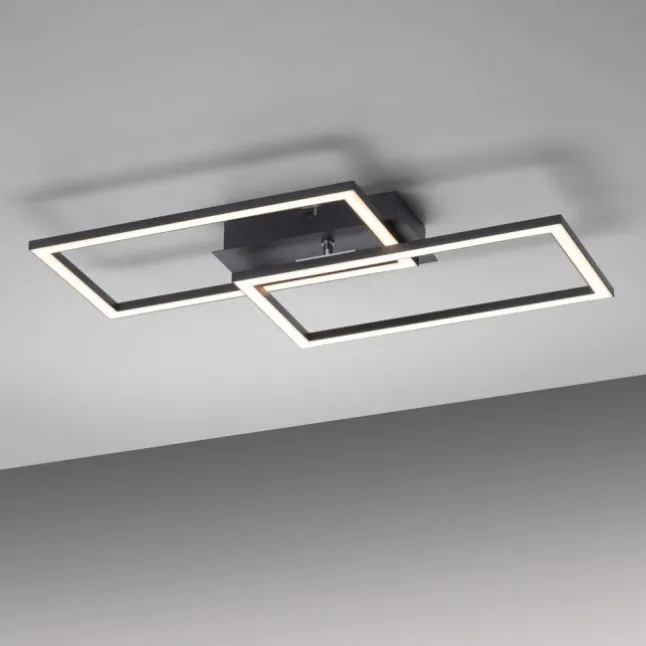LED Deckenleuchte schwarz Switchmo Technik längliche Rahmen schwarz flach