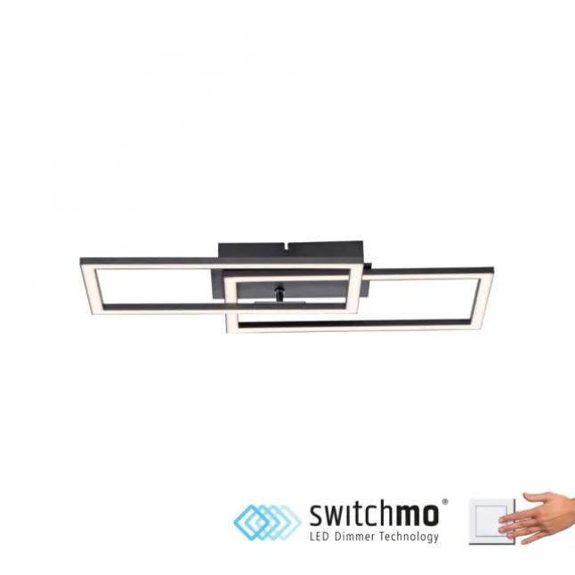 LED Deckenleuchte schwarz Switchmo Technik längliche Rahmen schwarz flach