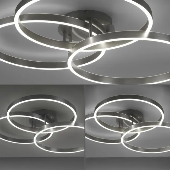LED Deckenleuchte silberfarbig rund dimmbar CCT Memoryfunktion