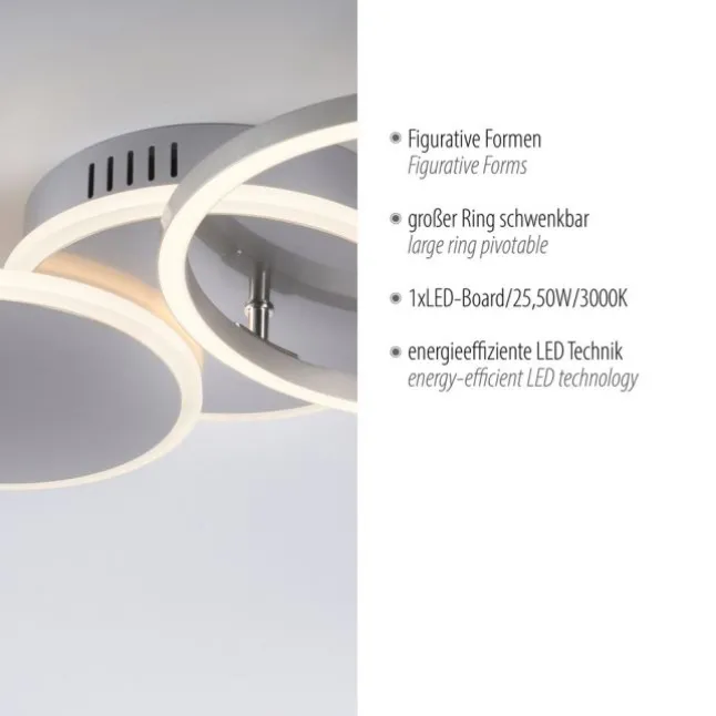 LED Deckenleuchte silber rund schlicht warmweiß Licht