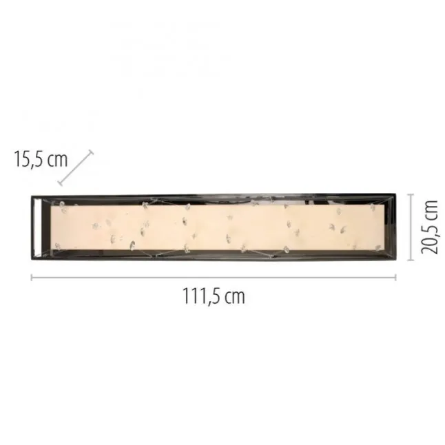 LED Deckenleuchte SKINA, chrom, quadratisch, dimmbar, Funk-Fernbedienung, Memoryfunktion