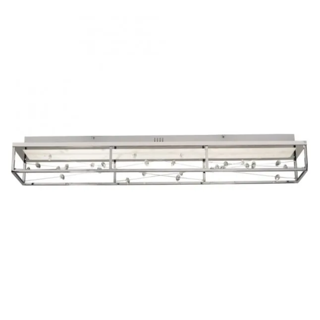 LED Deckenleuchte SKINA, chrom, quadratisch, dimmbar, Funk-Fernbedienung, Memoryfunktion