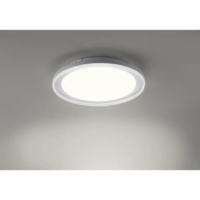 LED-Deckenleuchte, Smart Home, chromfarben, rund, Ø45cm, Tuya App