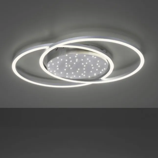 LED-Deckenleuchte, stahlfarben, Fernbdienung, dimmbar, CCT