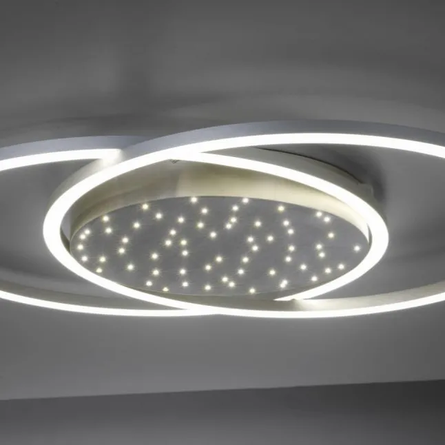 LED-Deckenleuchte, stahlfarben, Fernbdienung, dimmbar, CCT