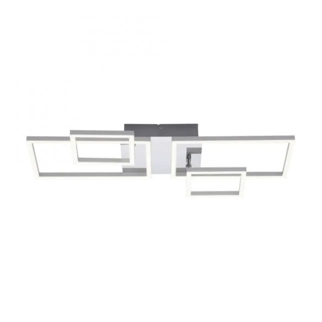 LED Deckenleuchte, stahlfarben, modern, warmweiß, Design