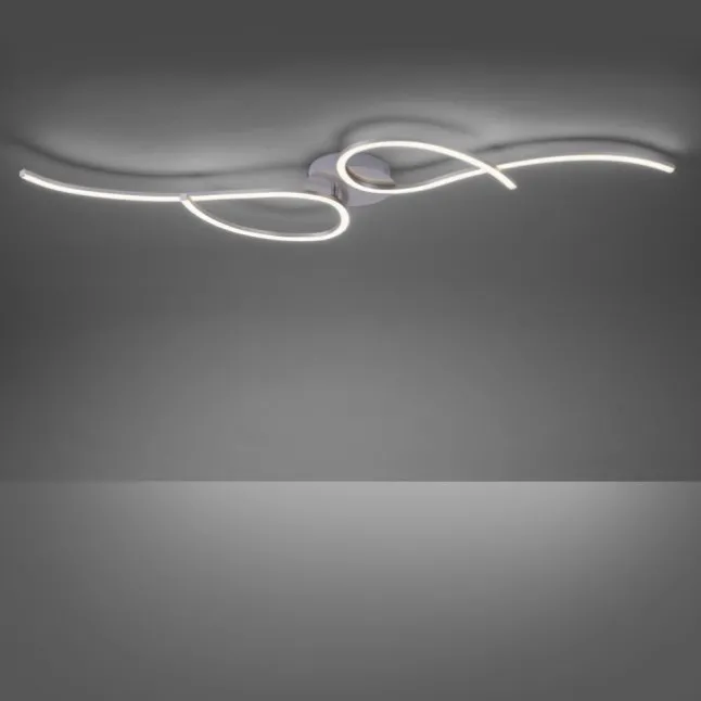 LED Deckenleuchte, stahlfarben, linear, inkl. Dimmfunktion, energiesparend