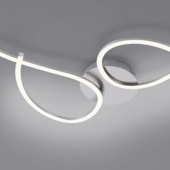 LED Deckenleuchte, stahlfarben, linear, inkl. Dimmfunktion, energiesparend