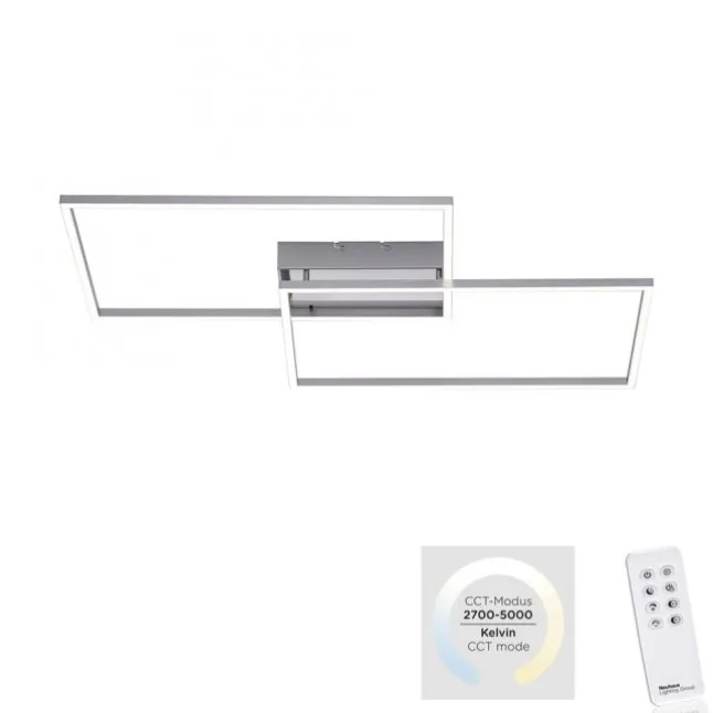 LED-Deckenleuchte, stahlfarben, CCT Steuerung , dimmbar, modern