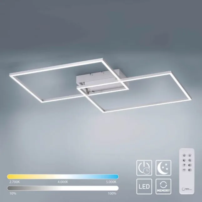 LED-Deckenleuchte, stahlfarben, CCT Steuerung , dimmbar, modern