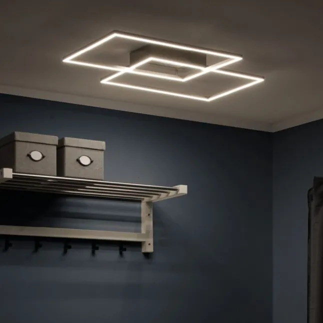 LED-Deckenleuchte, stahlfarben, CCT Steuerung , dimmbar, modern
