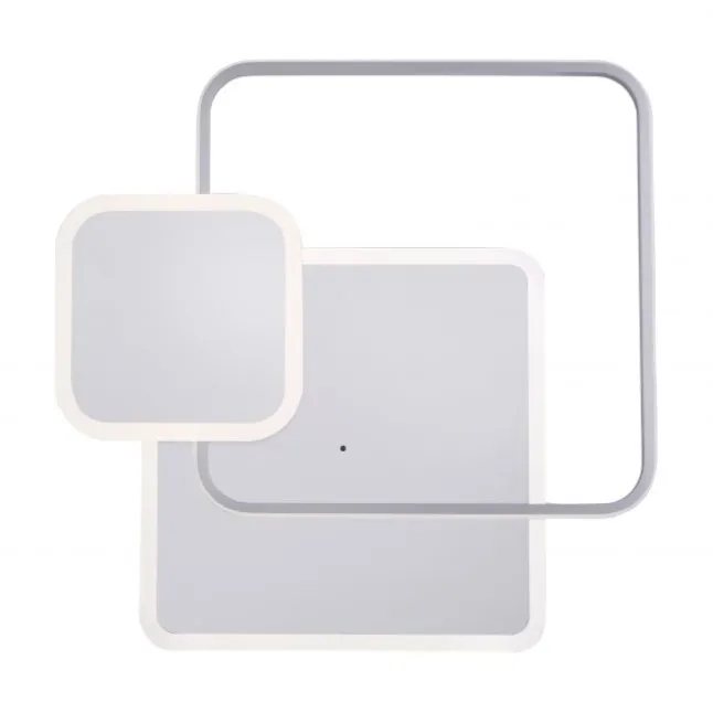 LED Deckenleuchte, stahlfarben, modern, Lichtfarbensteuerung, dimmbar