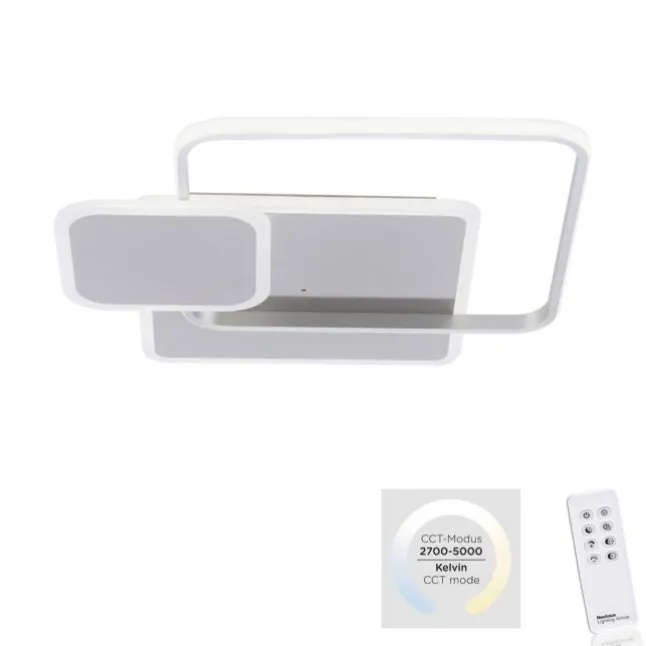 LED Deckenleuchte, stahlfarben, modern, Lichtfarbensteuerung, dimmbar