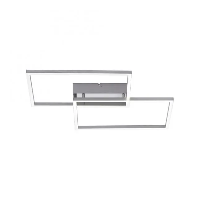 LED-Deckenleuchte, stahlfarben, modern, 2 Leuchtrahmen, CCT-Steuerung