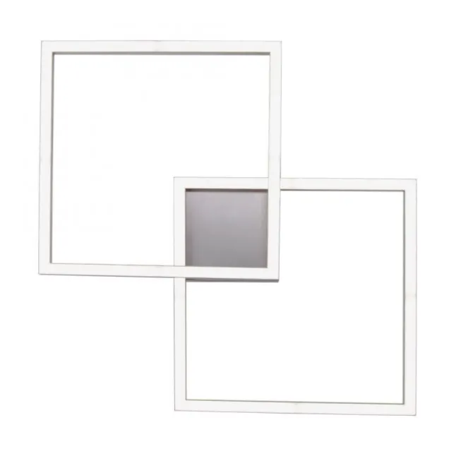 LED Deckenleuchte stahlfarben, quadratisch, Smart Home fähig, dimmbar, Fernbedienung