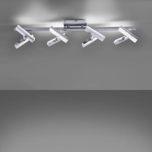 LED-Deckenleuchte, Stahl, 8flammig, drehbare Leuchtenköpfe, modernes Design