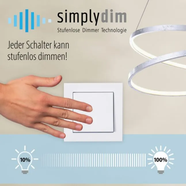 LED-Deckenleuchte, stahl, warmweiße Lichtfarbe, inkl. Dimmfunktion, modern