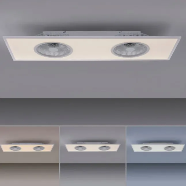 LED Deckenleuchte Ventilator weiß Fernbedienung dimmbar warmweiß kaltweiß