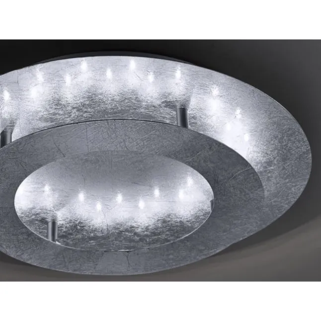 LED-Deckenleuchte, Wandleuchte, Blattsilber-Optik, Ø 40cm, indrekt,
