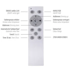 LED Deckenleuchte, weiß, CCT, RGB, Fernbedienung, dimmbar
