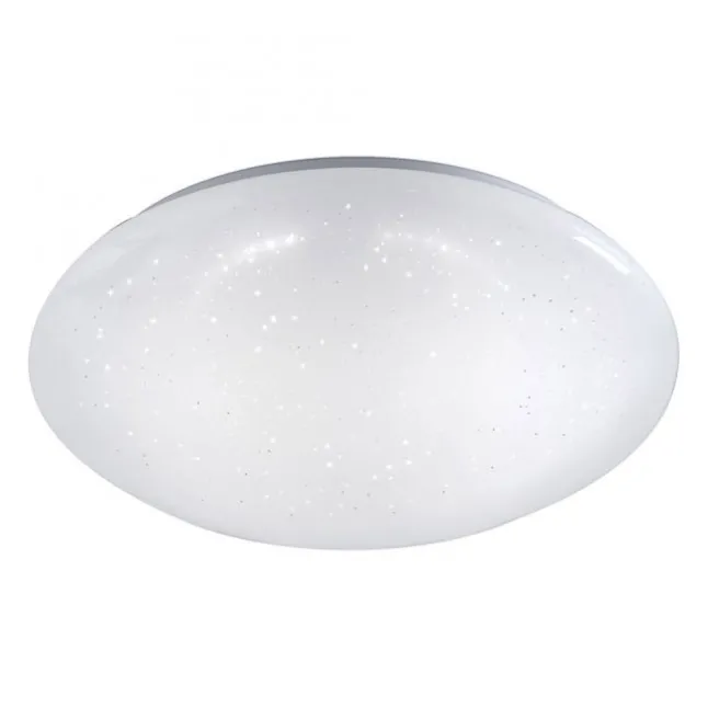 LED-Deckenleuchte, weiß, Ø 25cm, rund, Sternenoptik, glitzer Effekt