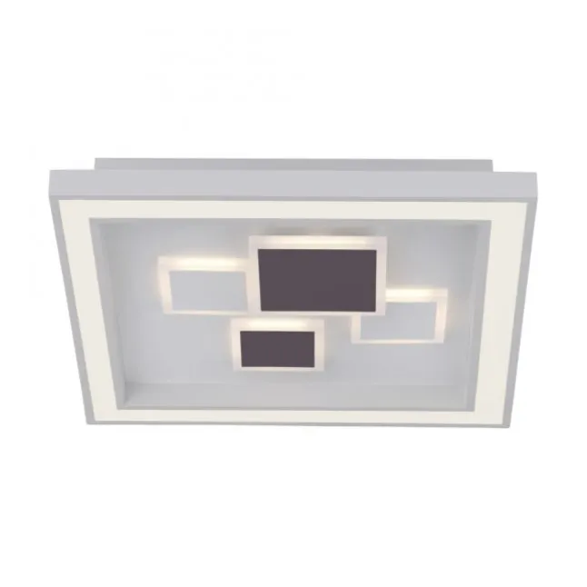 LED-Deckenleuchte, weiß, quadratisch, modern, geometrisches Musterung