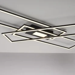 LED Deckenleuchte, Wohnzimmer, schwarz, dimmbar, Fernbedienung