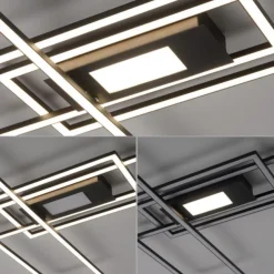LED Deckenleuchte, Wohnzimmer, schwarz, dimmbar, Fernbedienung