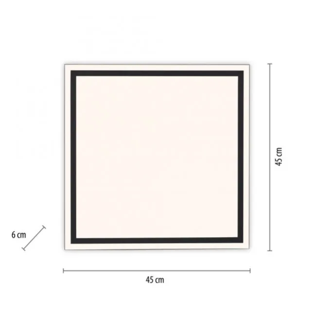LED Deckenleuchte 45x45 schwarz steuerbar über App dimmbar