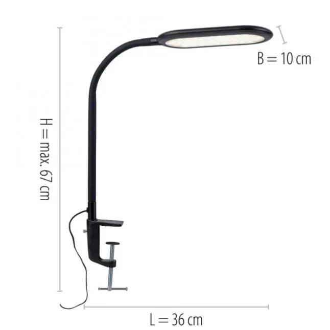LED Klemmleuchte, schwarz, CCT, dimmbar, Innenleuchte, IP20