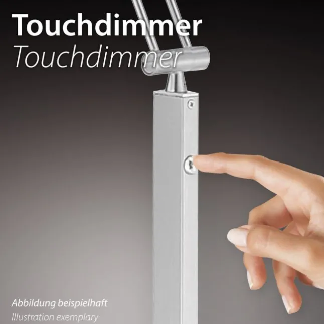 LED-Kugelleuchte, altmessing warmweiß, Touchdimmer, blendfrei, Opalglas