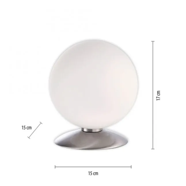 LED-Kugelleuchte, Tischleuchte, warmweißer Lichtfarbe, Touchdimmer, blendfrei