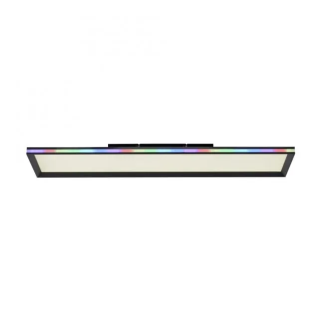 LED Panel, Deckenleuchte, flach,dimmbar, schwarz, mit RGB Laufbandumrandung