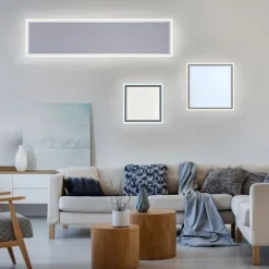 LED Panel, zus. Rahmenlicht, weiß, 120x30cm, Fernbedienung, getr. schaltbar