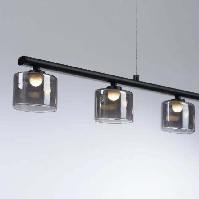 LED Pendellampe schwarz 5 flammig höhenverstellbar Esstischlampe