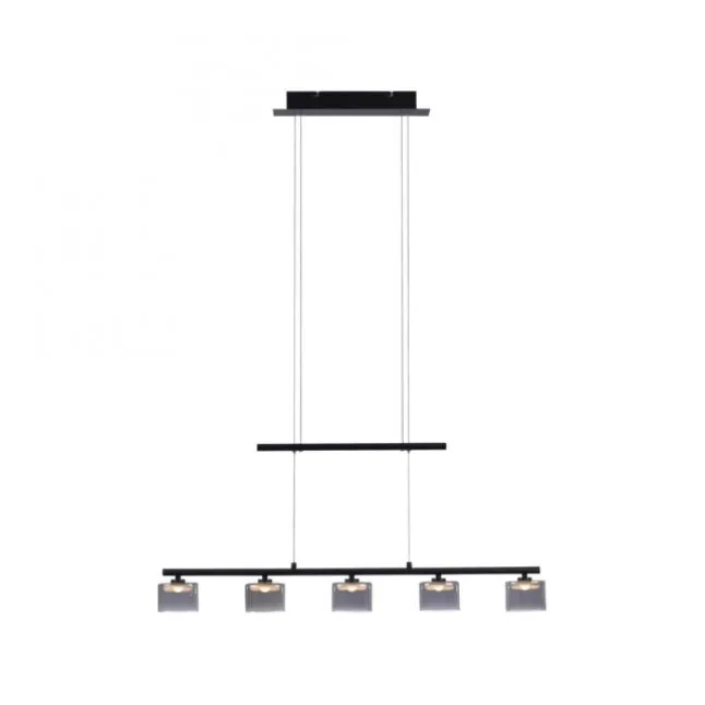 LED Pendellampe schwarz 5 flammig höhenverstellbar Esstischlampe