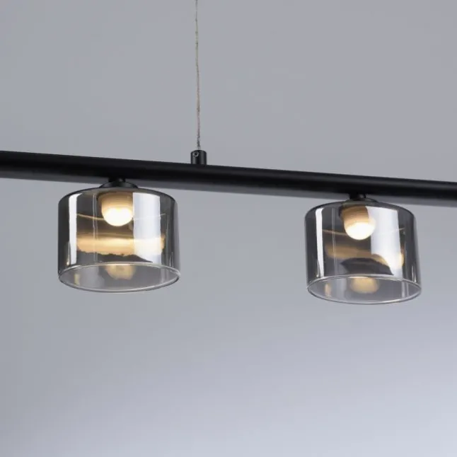 LED Pendellampe schwarz 5 flammig höhenverstellbar Esstischlampe