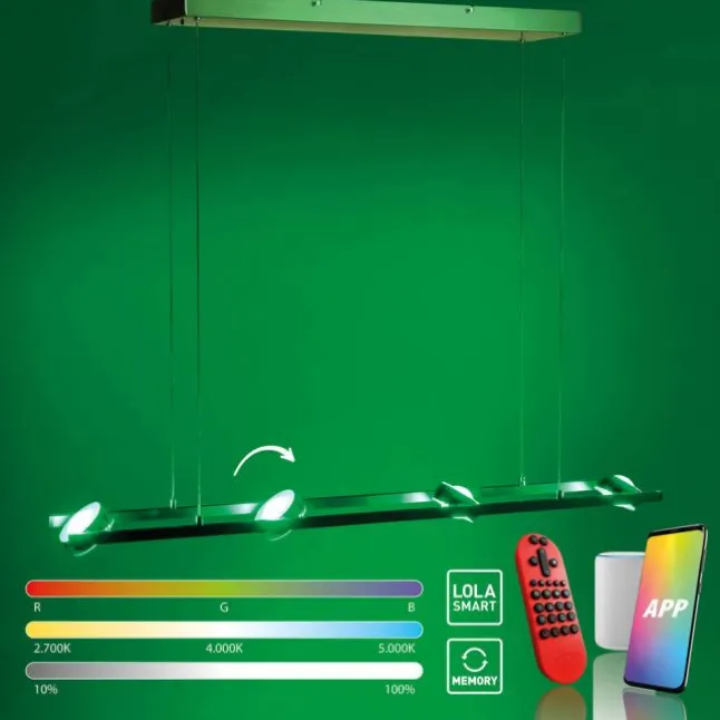 LED-Pendellampe, Smart-Home, Lichtfarbsteuerung, Farbwechsel, Dimmfunktion