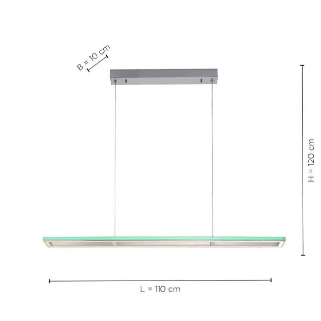 LED-Pendelleuchte, alufarben, Fernbedienung, RGB, CCT, Memory