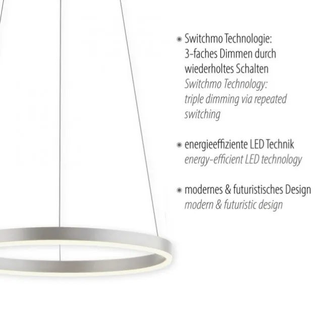 LED Pendelleuchte aluminium rund Ø40cm dimmbar Switchmo warmweiß