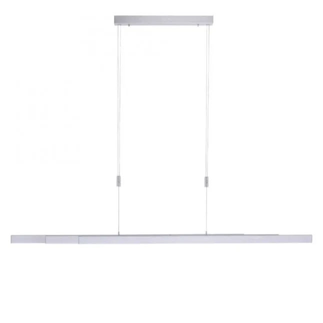 LED-Pendelleuchte, aluminiumfarben, lineare Form, verstellbare Leuchtkörper