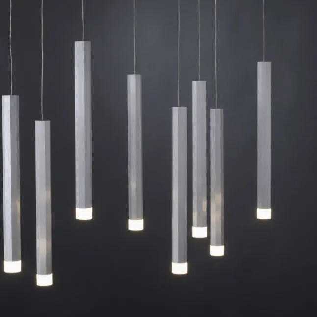 LED-Pendelleuchte Alu silber warmweiß, IP20, Innenleuchte