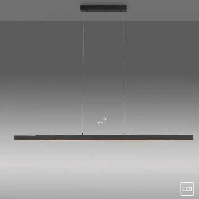 LED Pendelleuchte, anthrazit, höhenverstellbar, ausziehbar