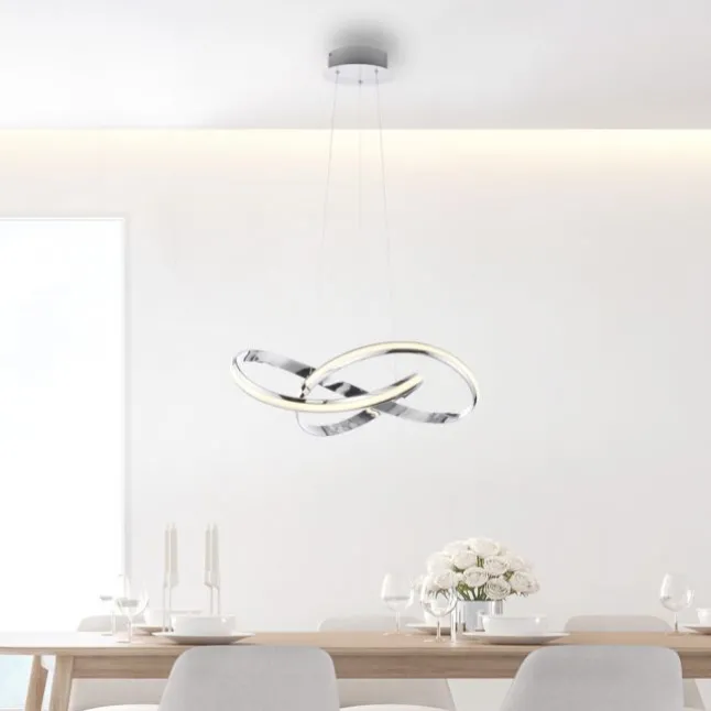 LED Pendelleuchte chrom dimmbar Memoryfunktion modern