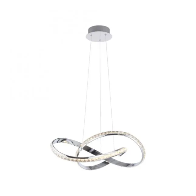 LED Pendelleuchte chrom mit kristall dimmbar per Simplydim Memoryfunktion