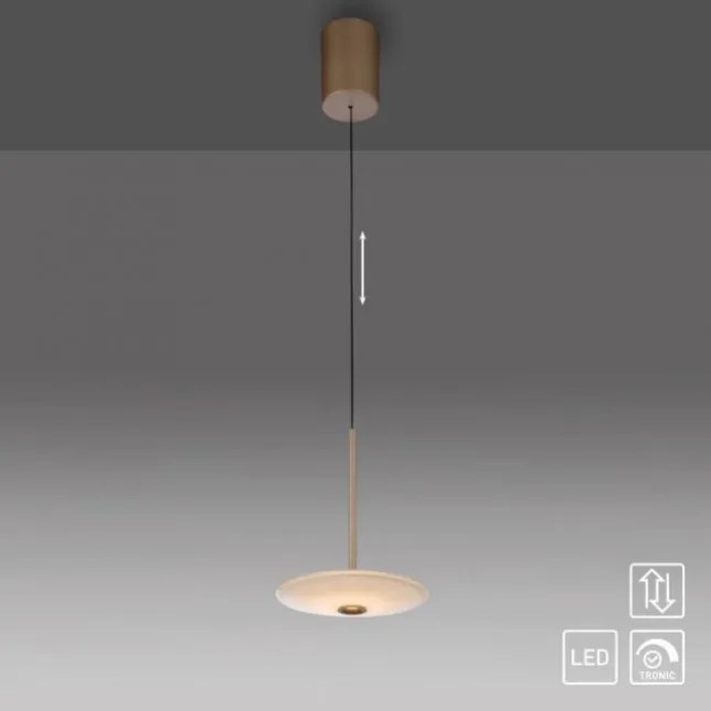 LED Pendelleuchte ELIPSA, bronce, Tronicdimmer Comfort-Lift